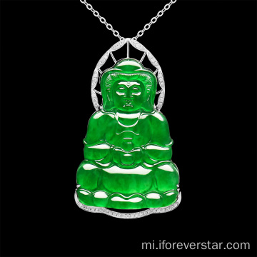 Avalokitesvera Jade whakapaipai i te jadeite tino ataahua